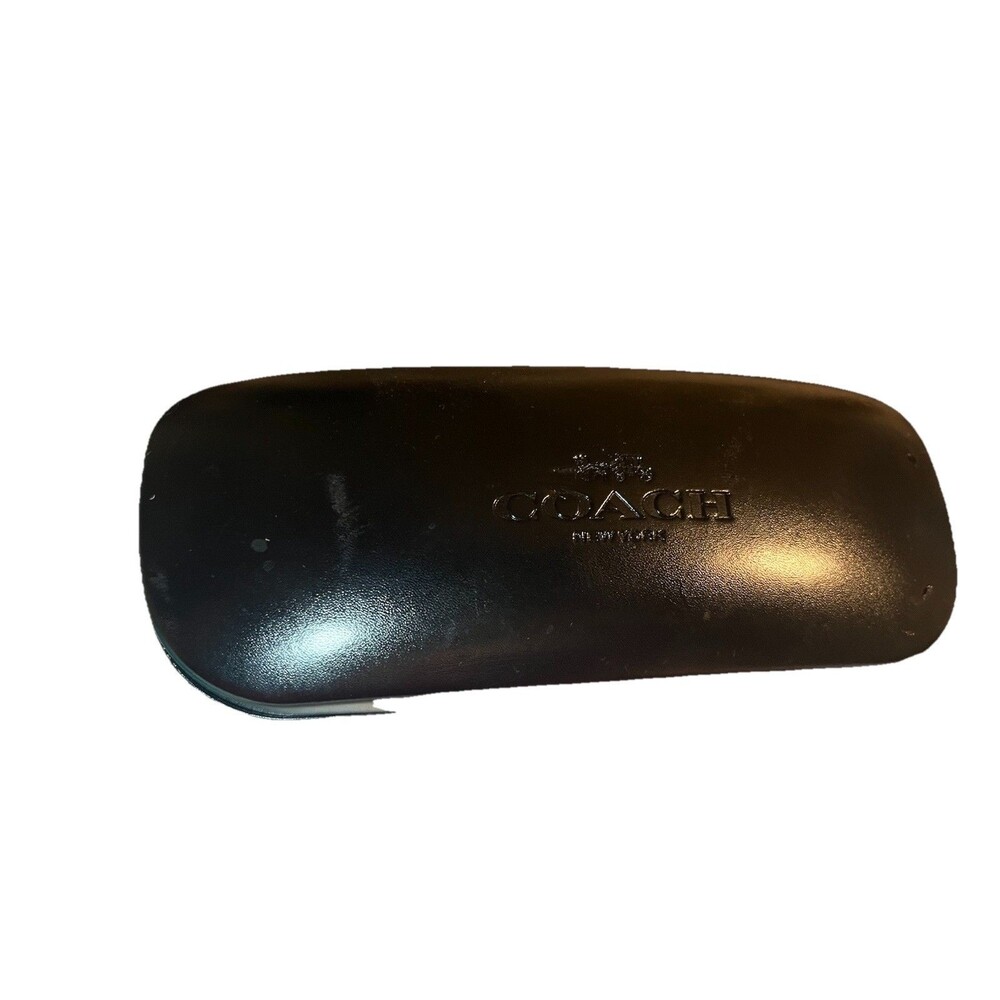 Coach Black Faux Leather Clamshell Sunglass Case SEE PHOTOS AND READ DESCRIPTION